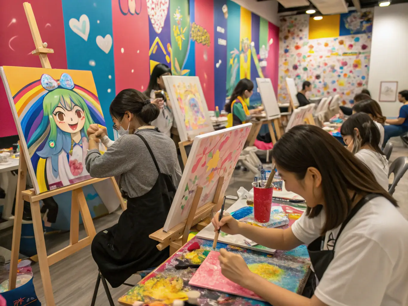 A photo of a youth cultural workshop in progress, with young participants actively engaged in a creative activity, reflecting POULPERIE PROD's commitment to education.